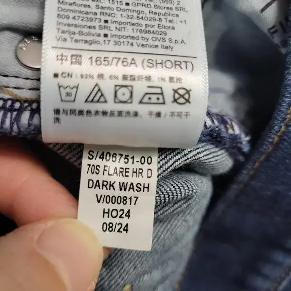 Gap '70s Flare High Rise Jeans Size 30 10S Blue Dark Wash Cotton Denim Retro - Picture 9 of 9